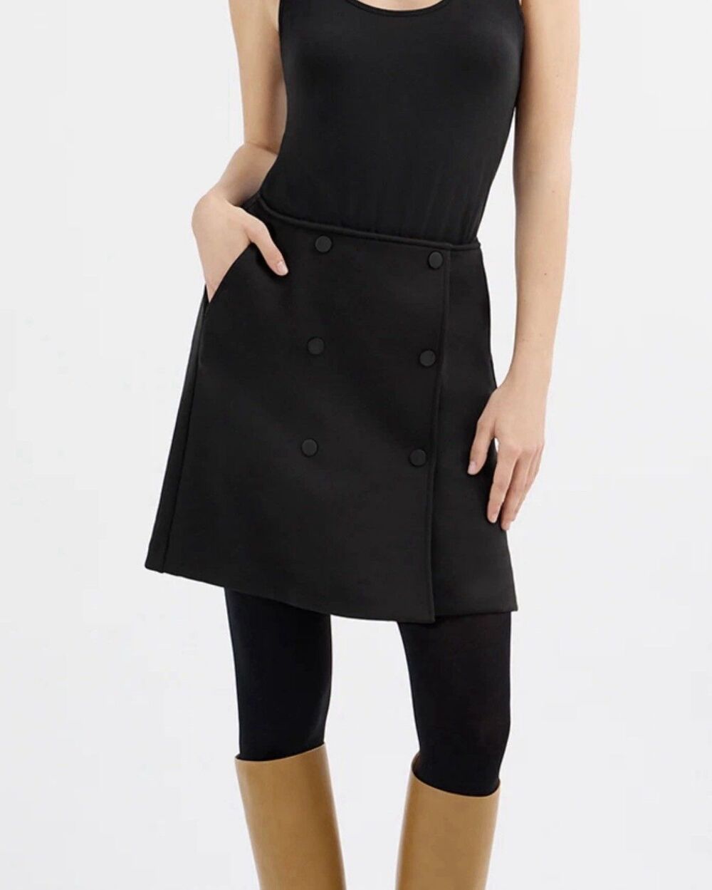 Cabi Diplomat Skirt Mini NWT Black Sz 8 Versatile Double-breast Corporate Chic